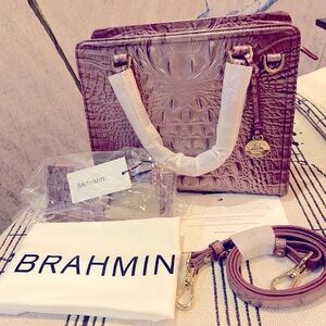 NWT BRAHMIN CAMI MELLOW ROSE PURSE WALLET SET